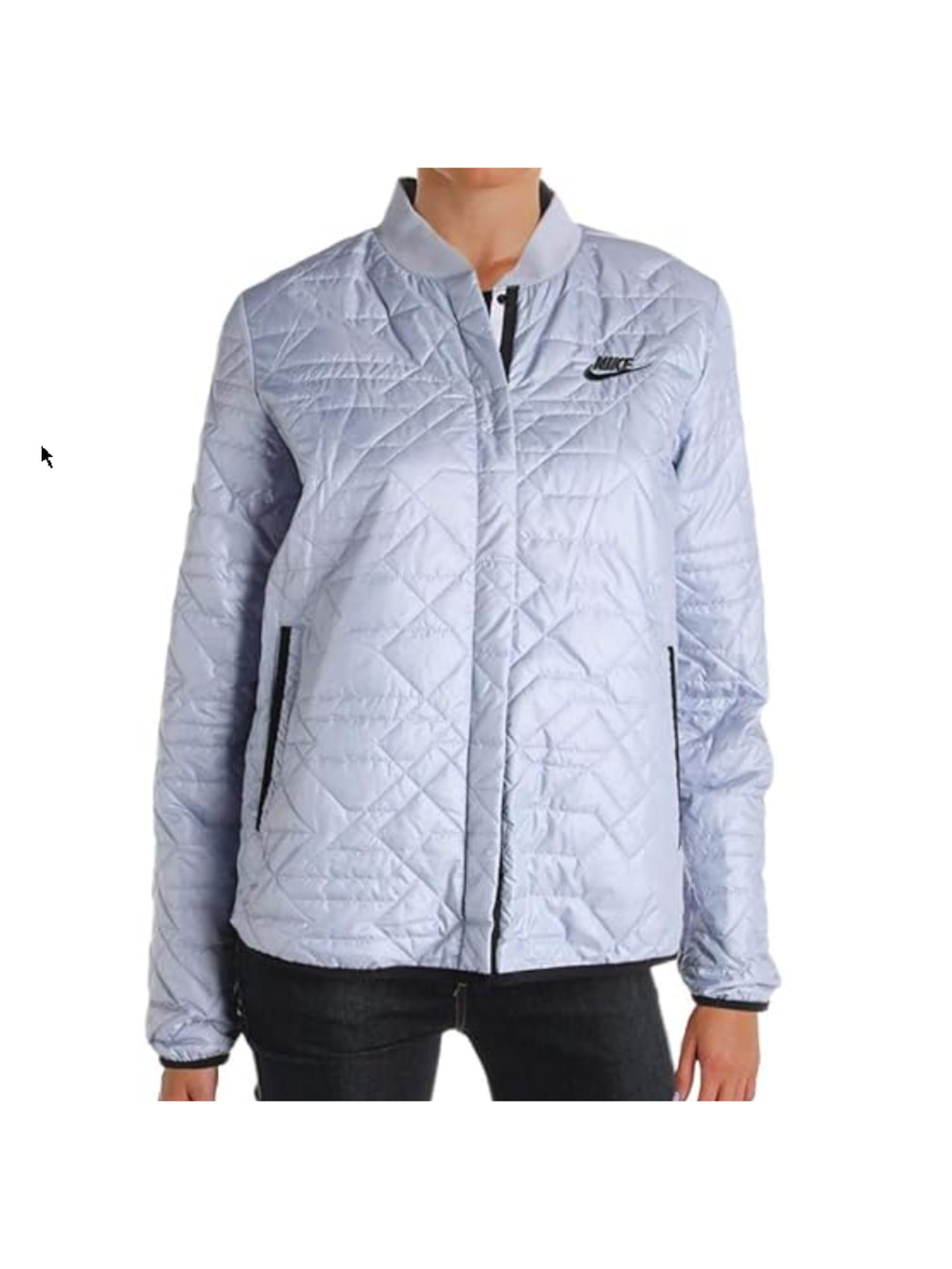 Nike Sportswear Glacier Grey Crewneck Outdoor Women's Quilted Jacket Size M